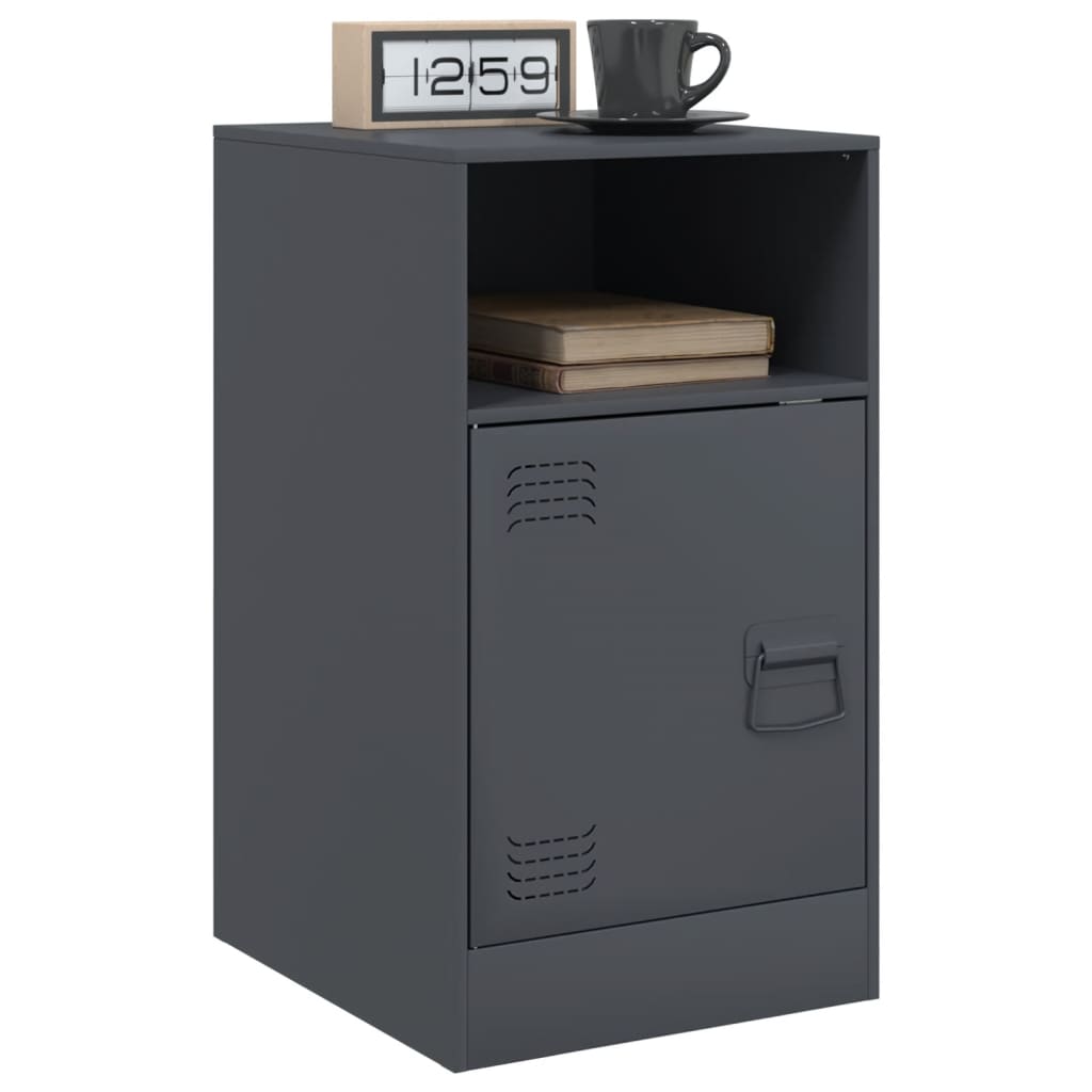Bedside tables 2 pcs. Anthracite 34.5x39x62 cm steel