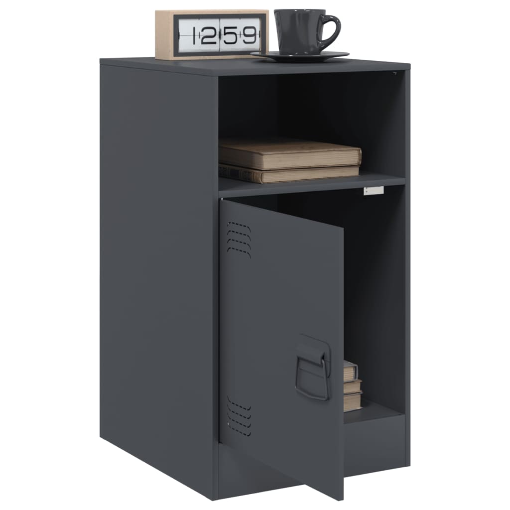 Bedside tables 2 pcs. Anthracite 34.5x39x62 cm steel