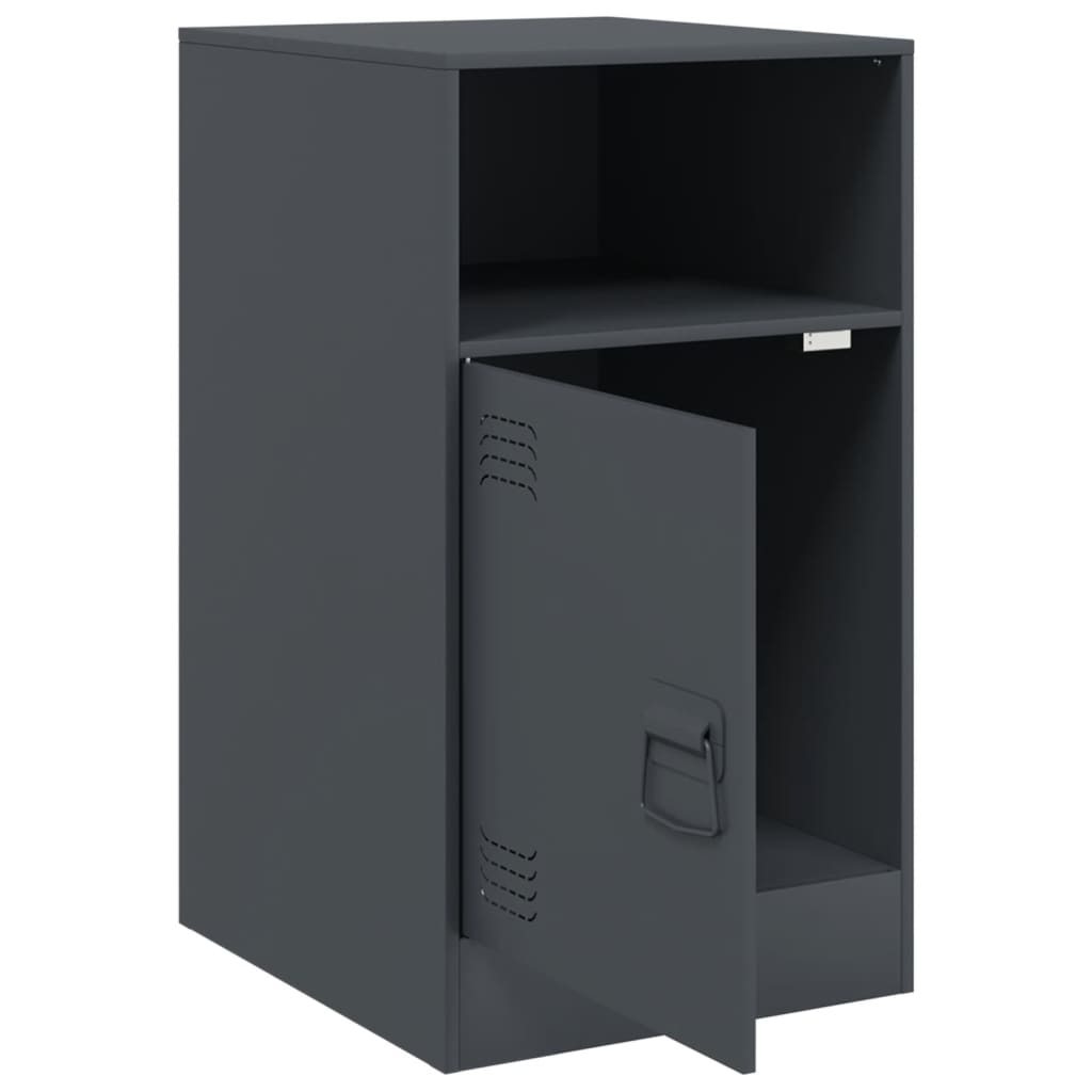 Bedside tables 2 pcs. Anthracite 34.5x39x62 cm steel