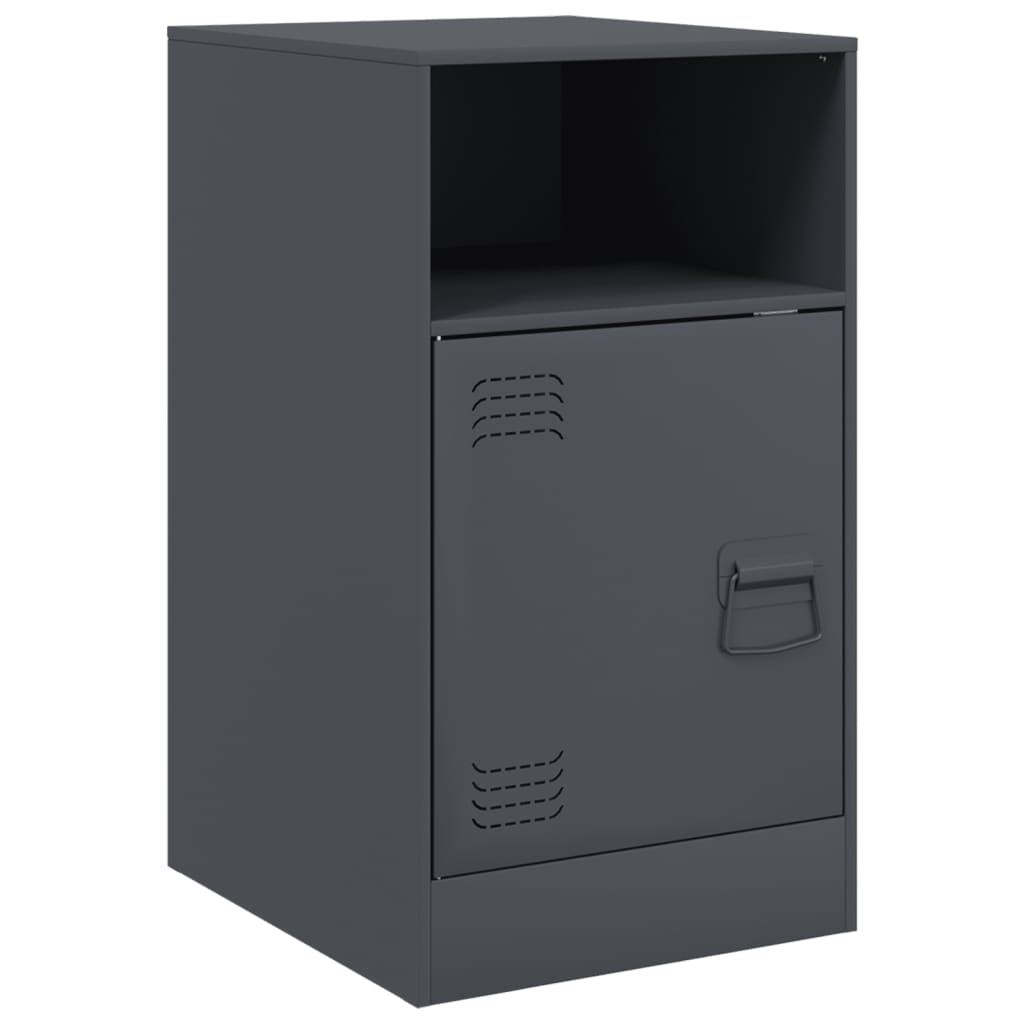 Bedside tables 2 pcs. Anthracite 34.5x39x62 cm steel