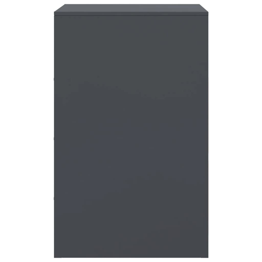 Bedside tables 2 pcs. Anthracite 34.5x39x62 cm steel
