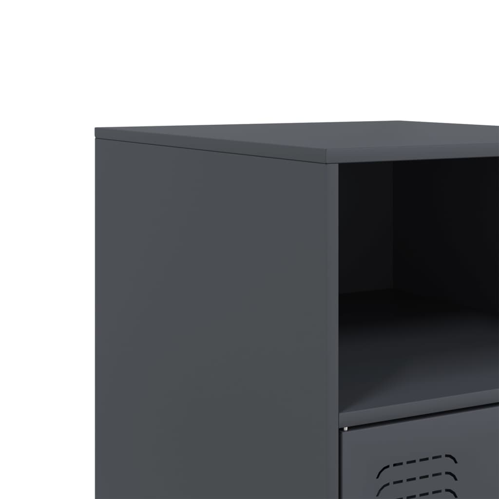 Bedside tables 2 pcs. Anthracite 34.5x39x62 cm steel