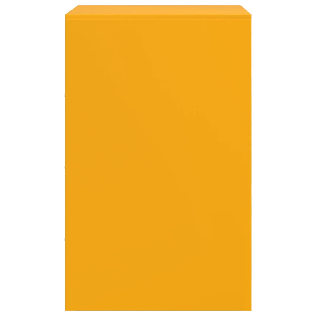 Tables de chevet 2 pcs. Jaune moutarde 34,5x39x62 cm en acier