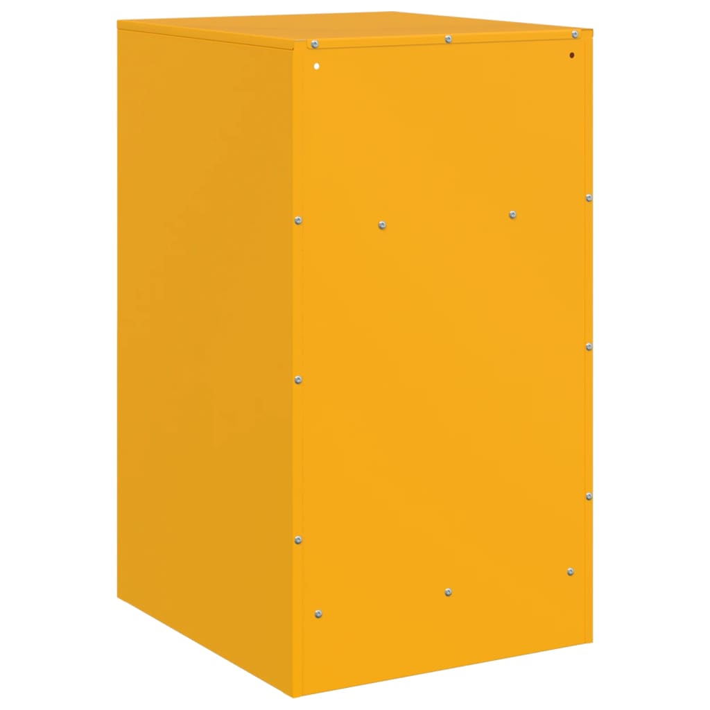 Tables de chevet 2 pcs. Jaune moutarde 34,5x39x62 cm en acier
