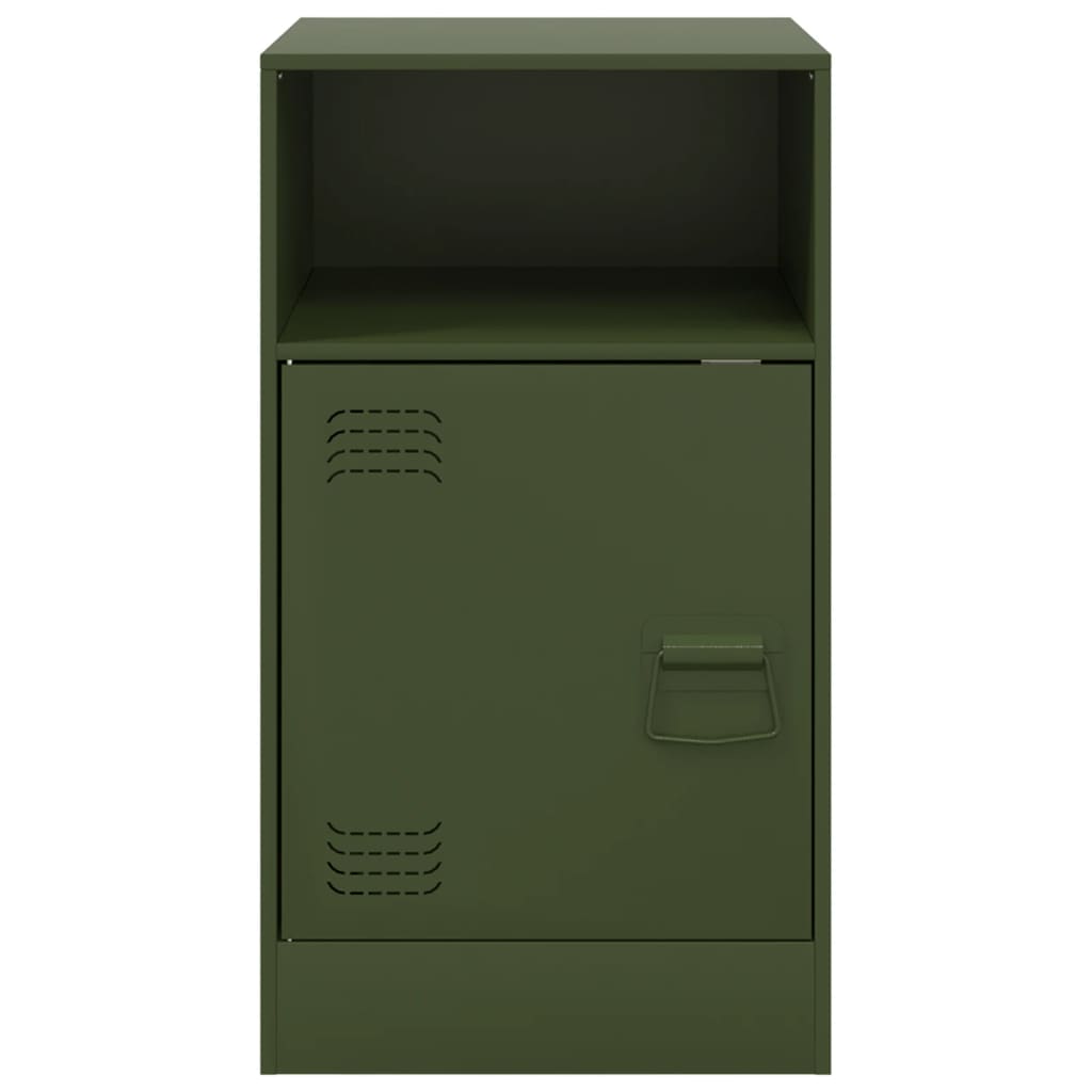 Bedside tables 2 pcs. Olive green 34.5x39x62 cm steel