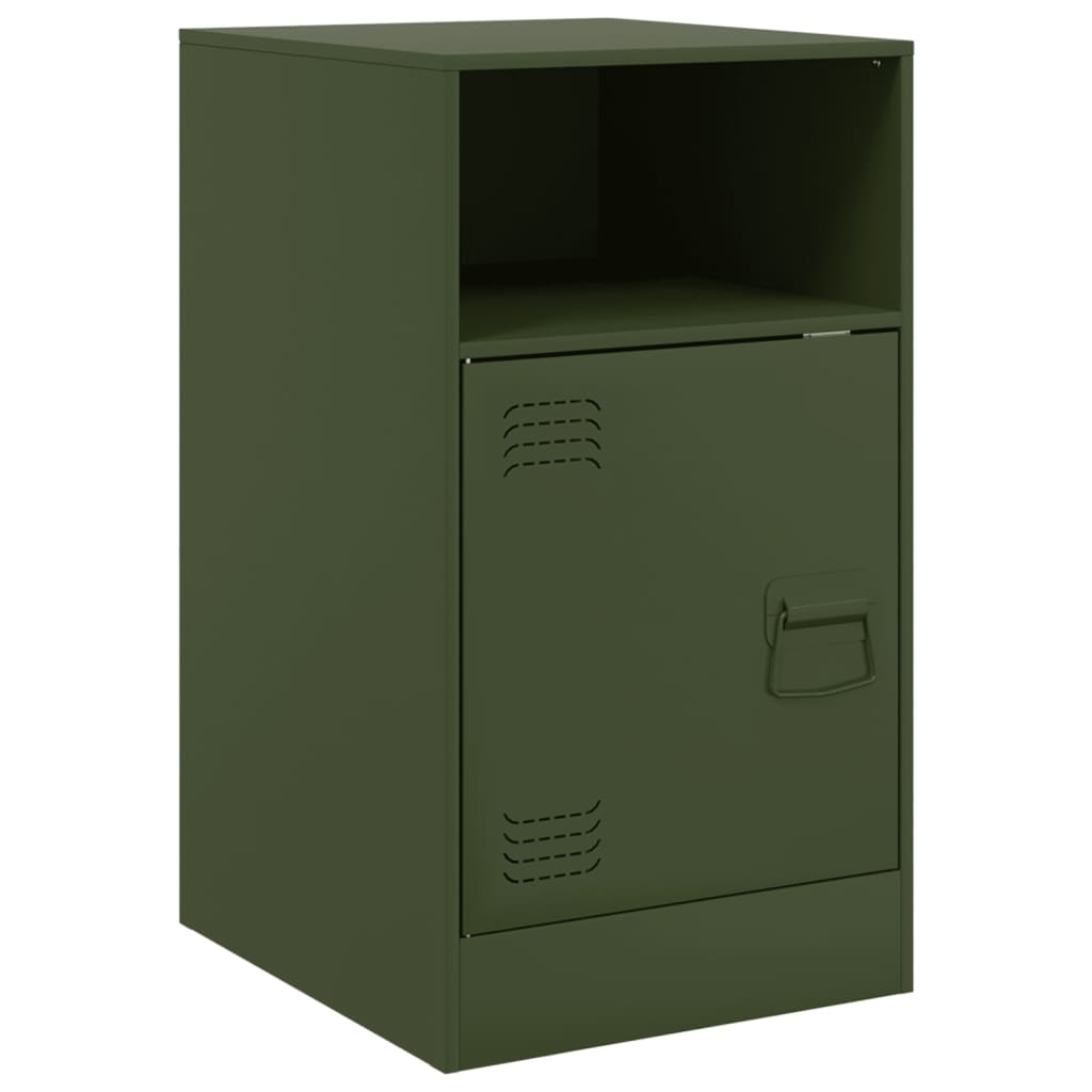 Bedside tables 2 pcs. Olive green 34.5x39x62 cm steel