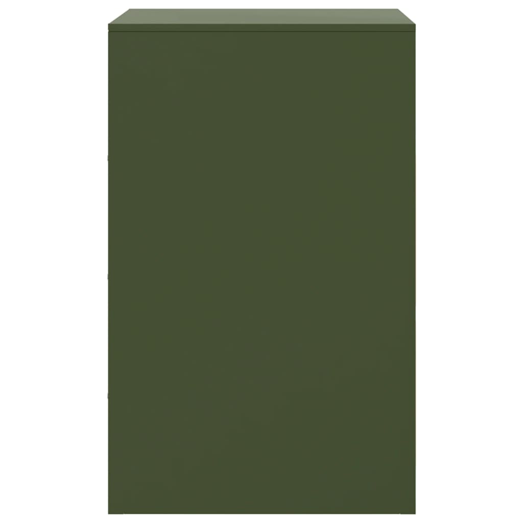 Bedside tables 2 pcs. Olive green 34.5x39x62 cm steel