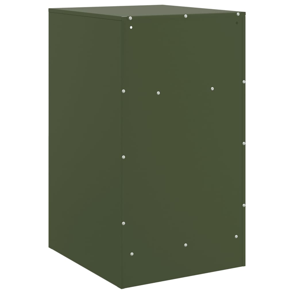 Bedside tables 2 pcs. Olive green 34.5x39x62 cm steel