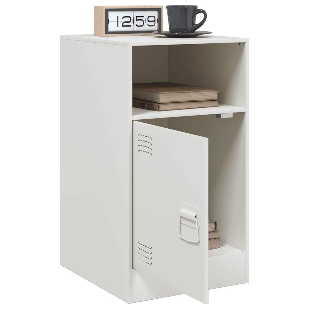 Tables de chevet 2 pcs. Blanc 34,5x39x62 cm acier