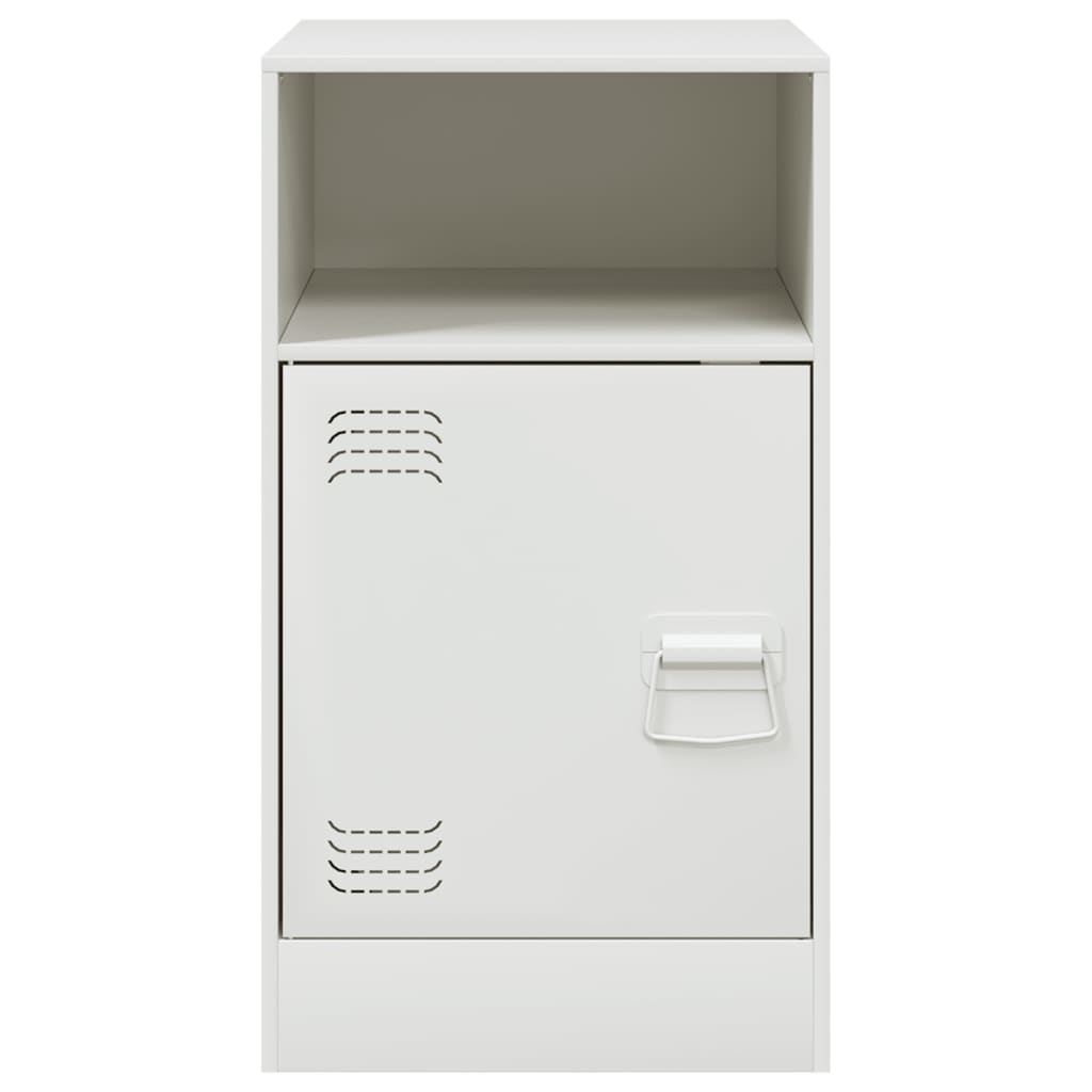 Tables de chevet 2 pcs. Blanc 34,5x39x62 cm acier