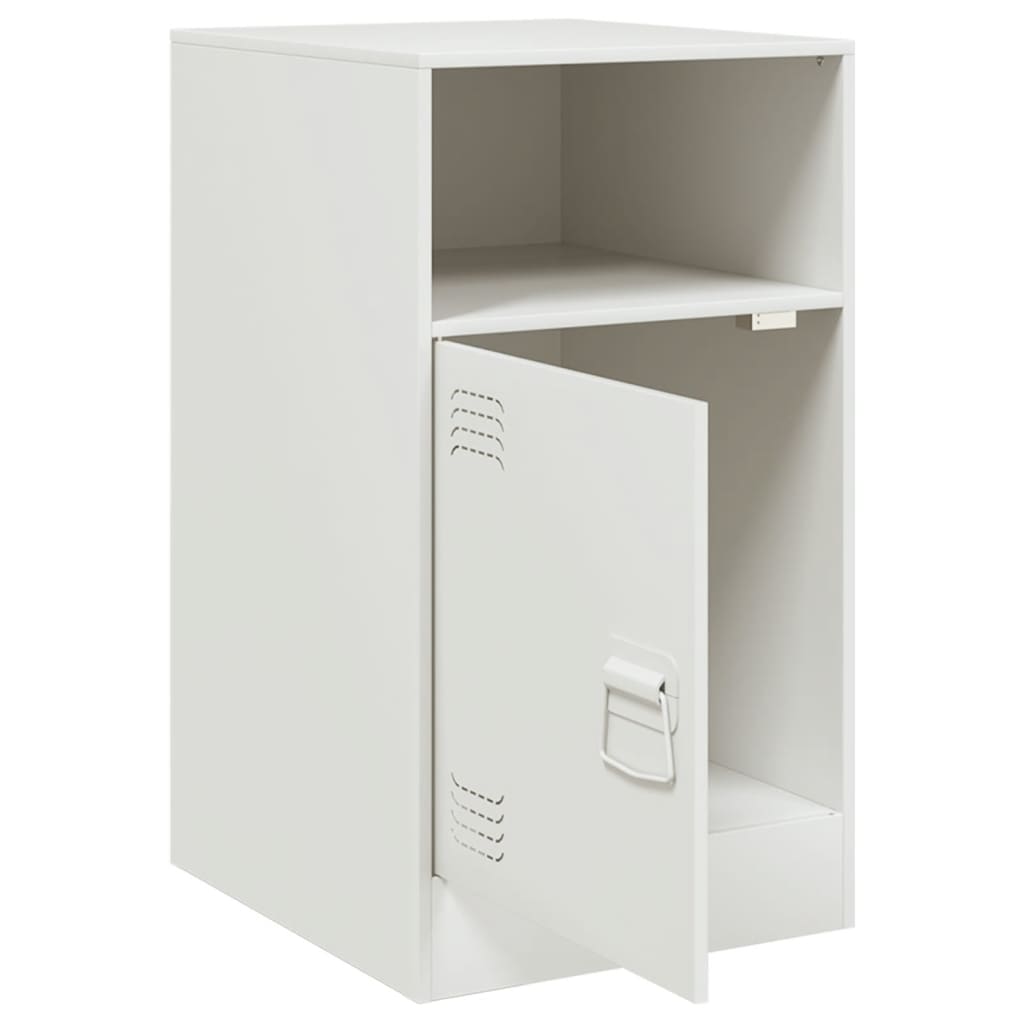 Tables de chevet 2 pcs. Blanc 34,5x39x62 cm acier