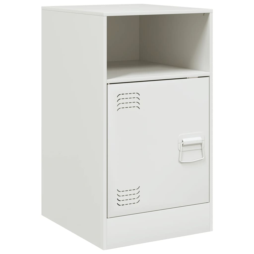 Tables de chevet 2 pcs. Blanc 34,5x39x62 cm acier