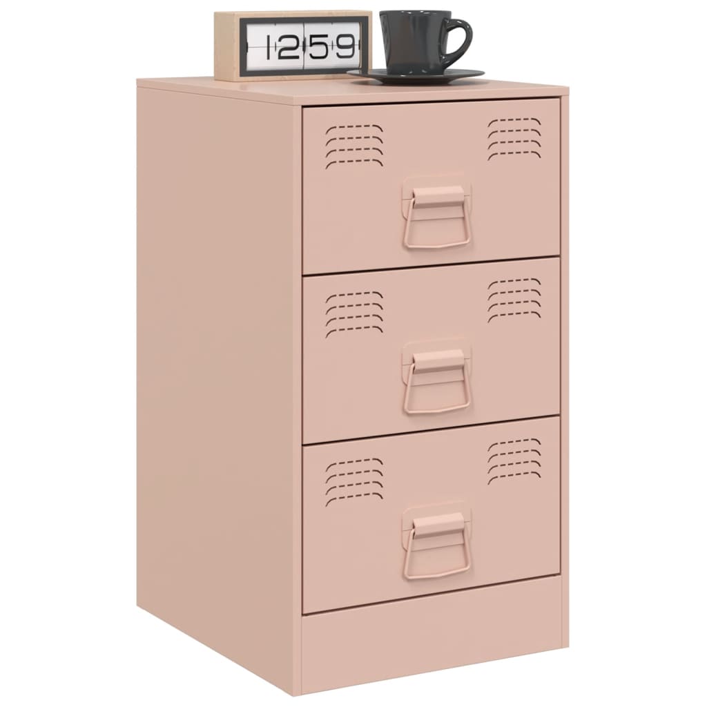 Tables de chevet 2 pcs Rose 34,5x39x62 cm en acier