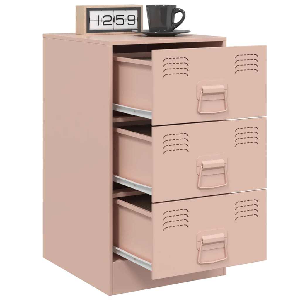 Tables de chevet 2 pcs Rose 34,5x39x62 cm en acier