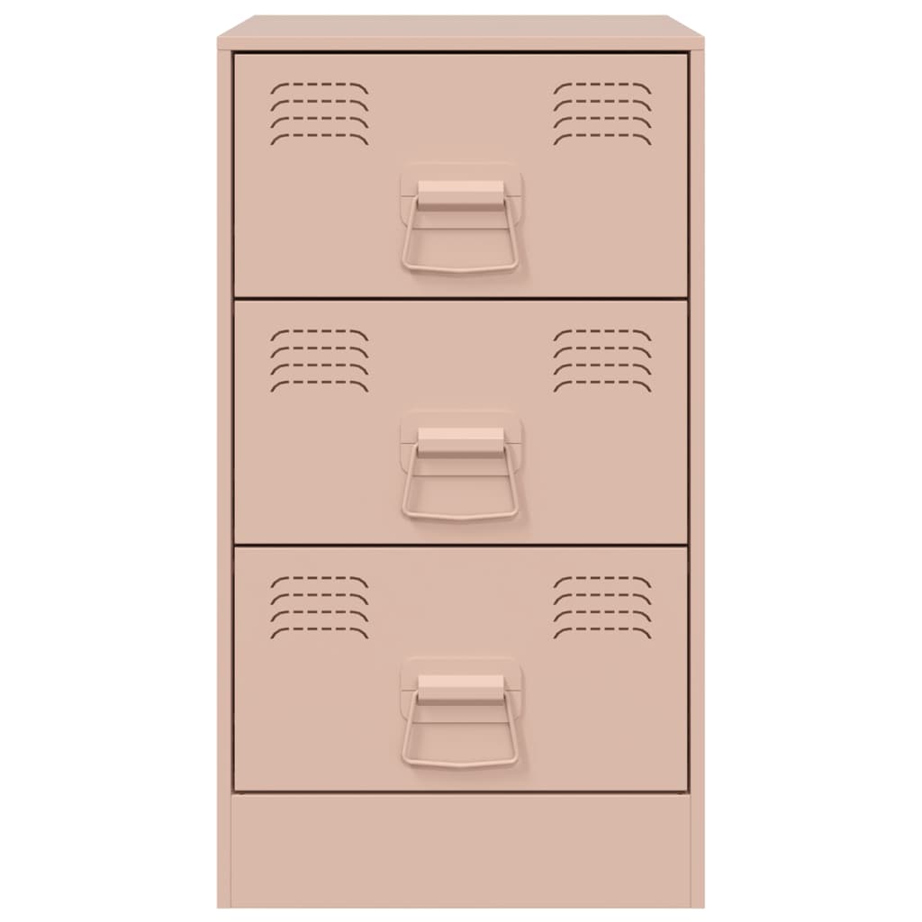 Tables de chevet 2 pcs Rose 34,5x39x62 cm en acier