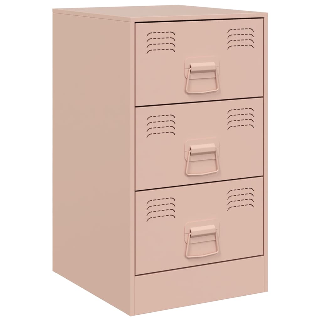 Tables de chevet 2 pcs Rose 34,5x39x62 cm en acier
