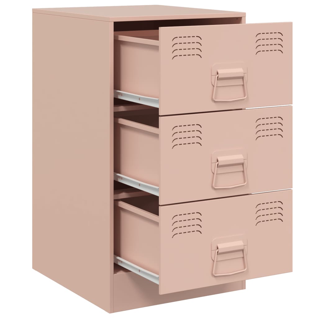 Tables de chevet 2 pcs Rose 34,5x39x62 cm en acier