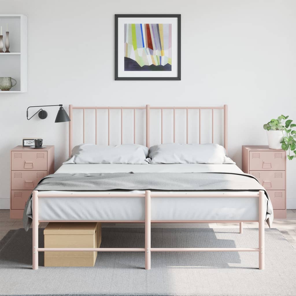 Tables de chevet 2 pcs Rose 34,5x39x62 cm en acier