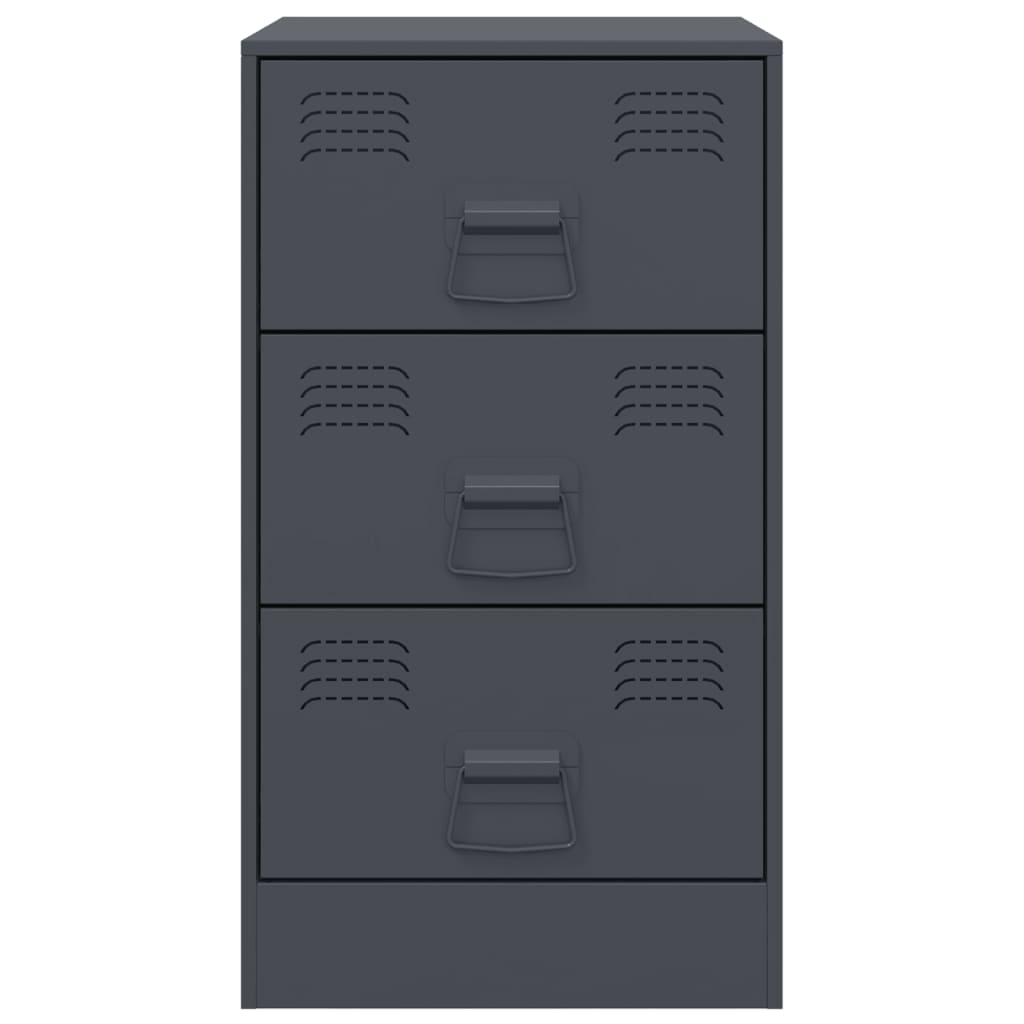 Bedside tables 2 pcs. Anthracite 34.5x39x62 cm steel