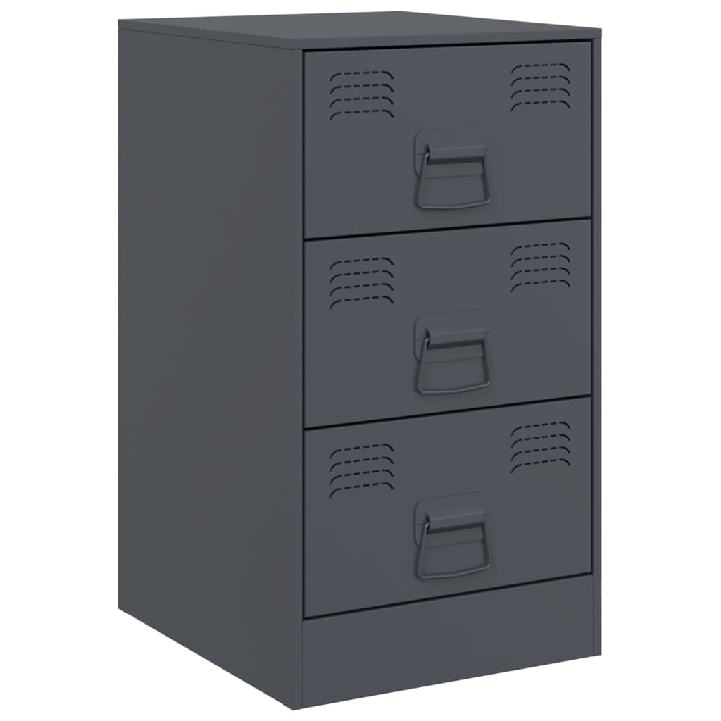 Bedside tables 2 pcs. Anthracite 34.5x39x62 cm steel