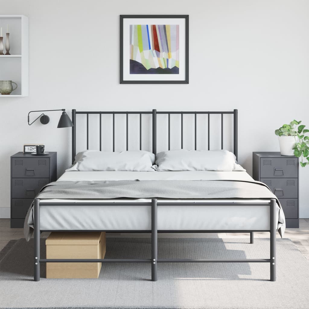 Bedside tables 2 pcs. Anthracite 34.5x39x62 cm steel