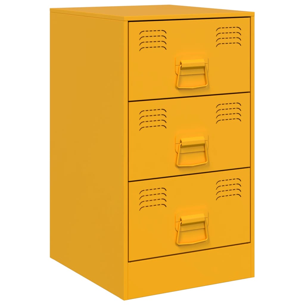 Bedside table mustard yellow 34.5x39x62 cm steel