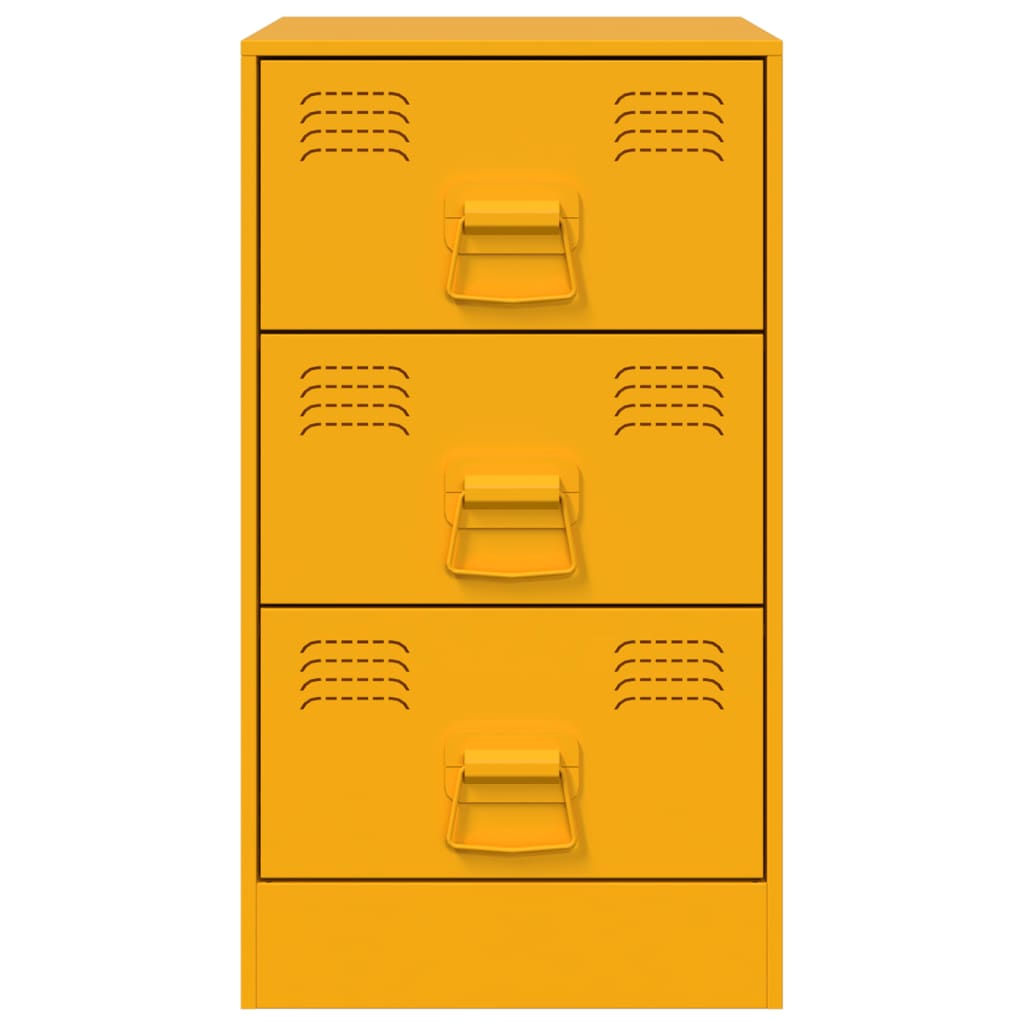 Bedside table mustard yellow 34.5x39x62 cm steel