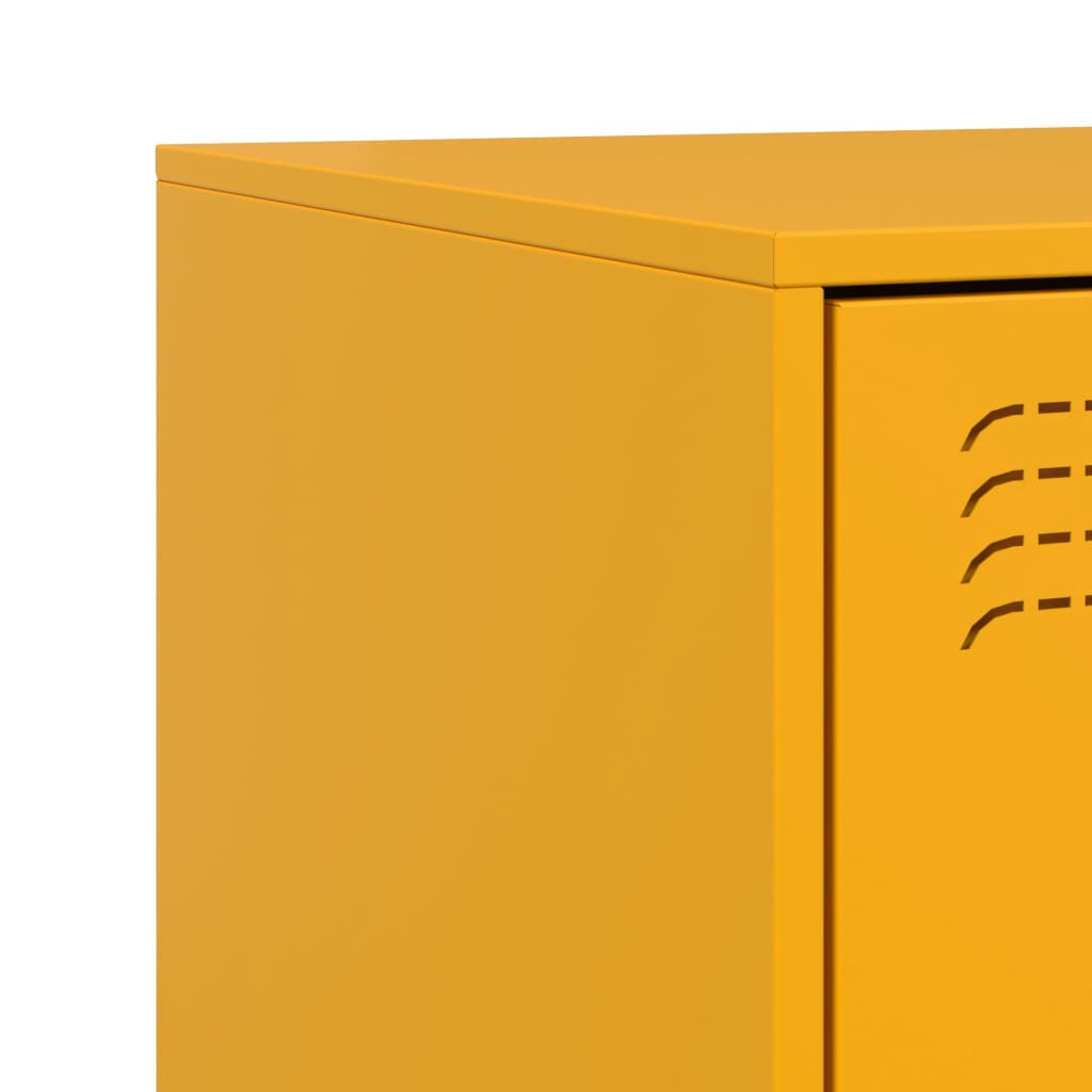 Bedside table mustard yellow 34.5x39x62 cm steel