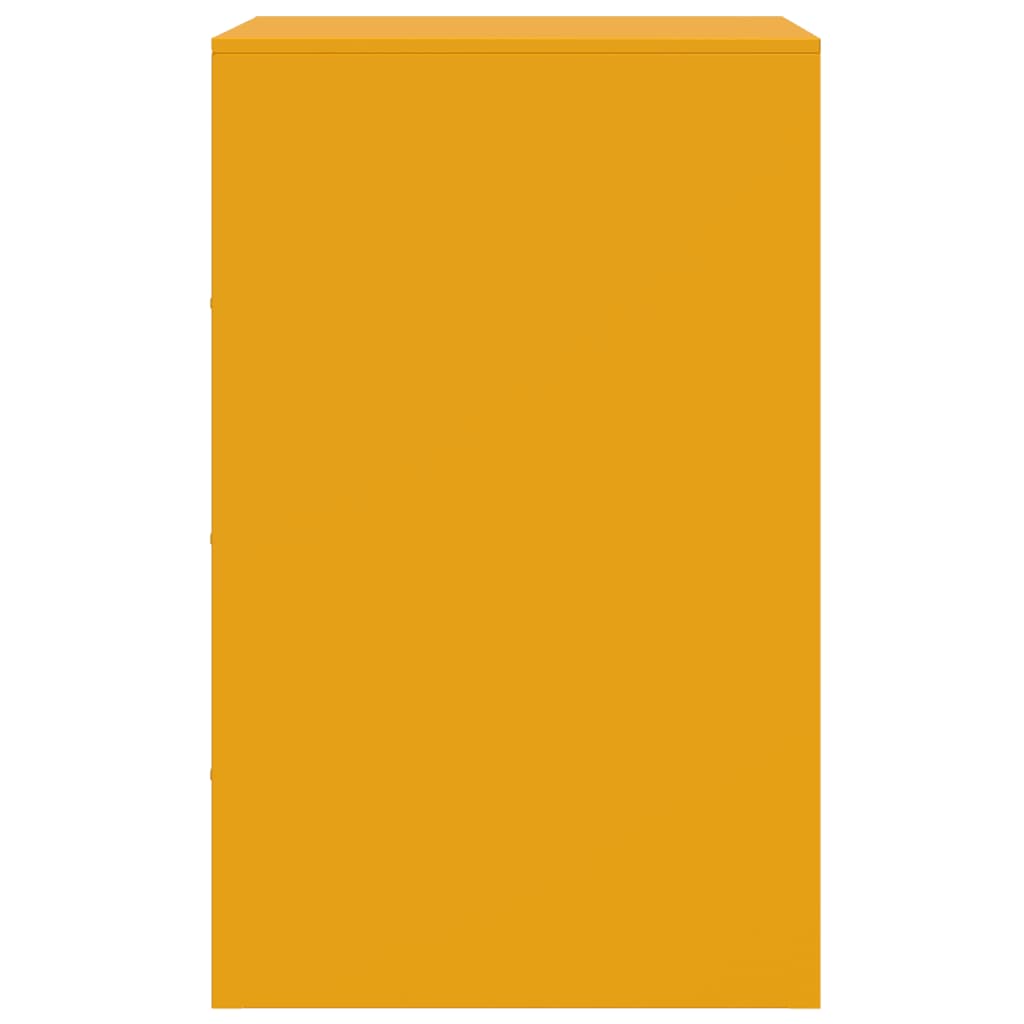 Tables de chevet 2 pcs. Jaune moutarde 34,5x39x62 cm en acier
