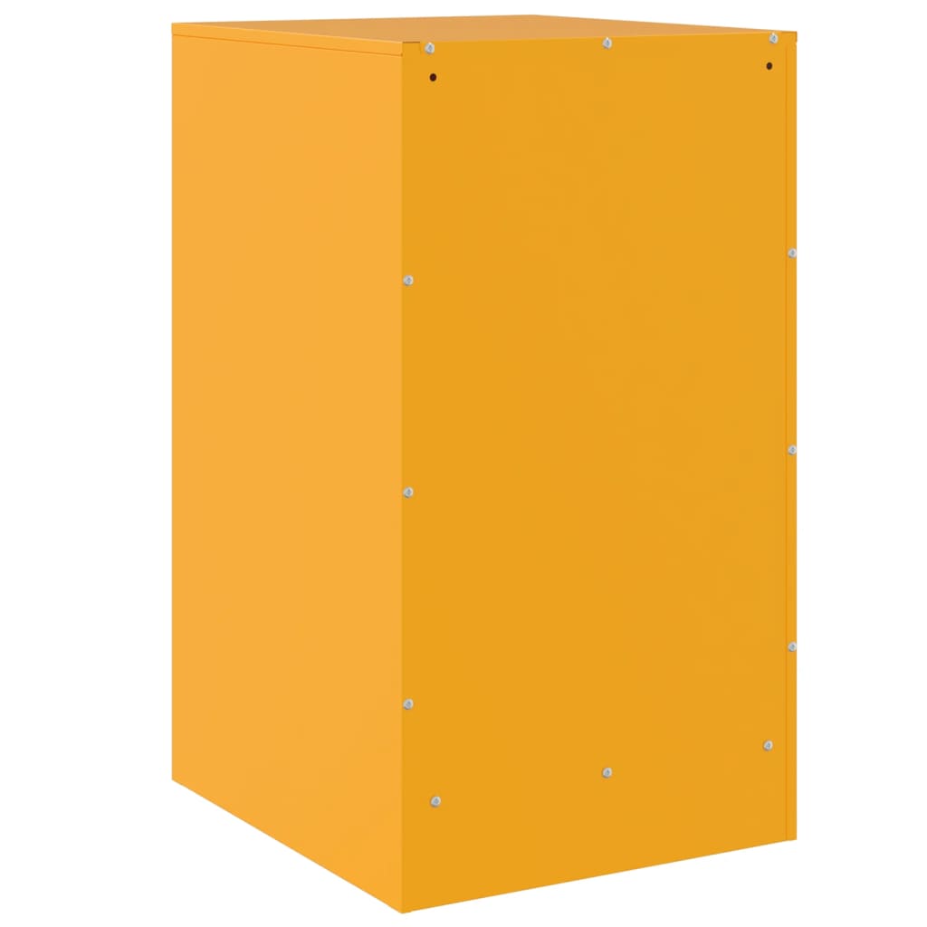 Tables de chevet 2 pcs. Jaune moutarde 34,5x39x62 cm en acier