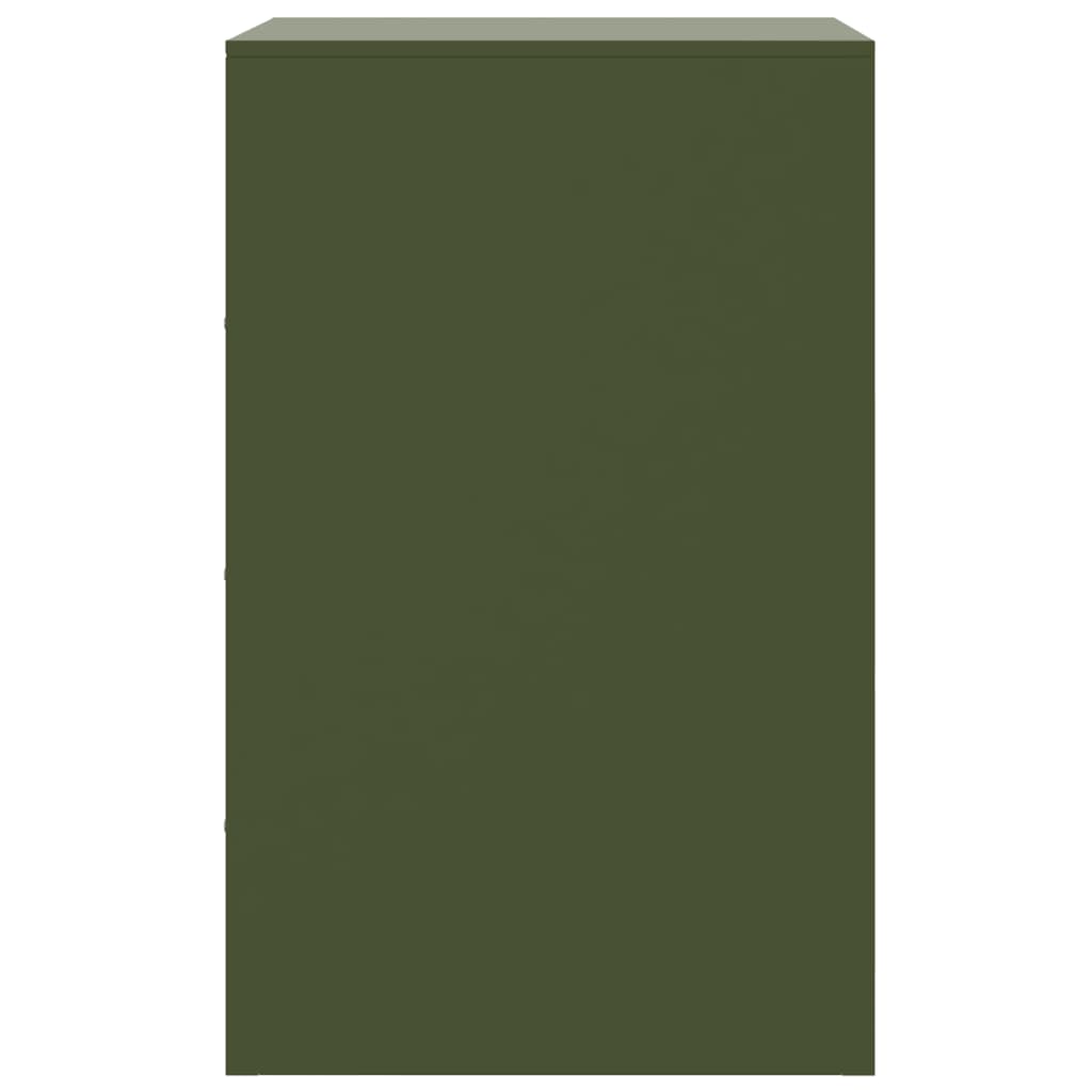 Bedside tables 2 pcs. Olive green 34.5x39x62 cm steel