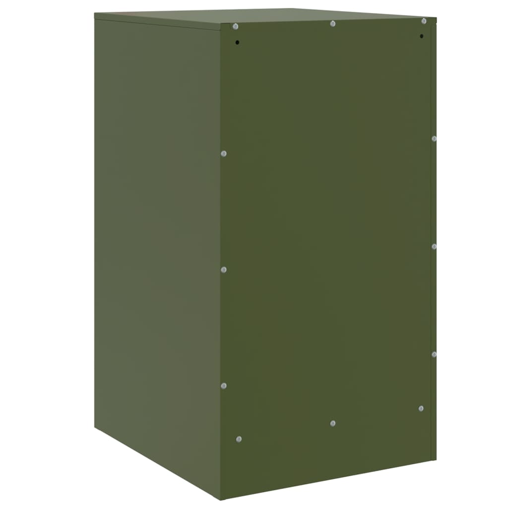 Bedside tables 2 pcs. Olive green 34.5x39x62 cm steel