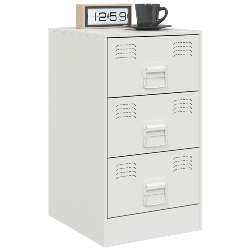 Tables de chevet 2 pcs. Blanc 34,5x39x62 cm acier