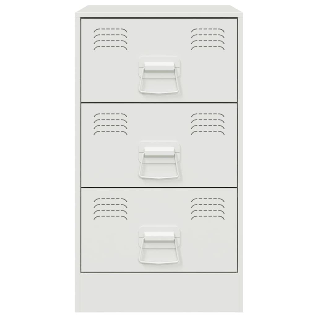 Tables de chevet 2 pcs. Blanc 34,5x39x62 cm acier
