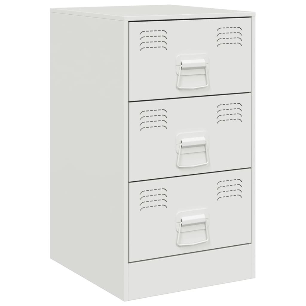 Tables de chevet 2 pcs. Blanc 34,5x39x62 cm acier