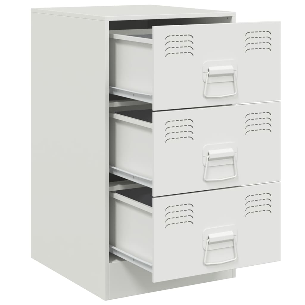 Tables de chevet 2 pcs. Blanc 34,5x39x62 cm acier