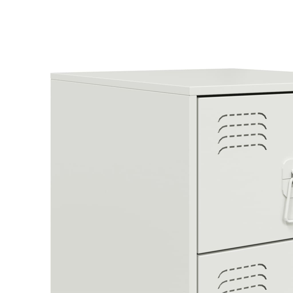 Tables de chevet 2 pcs. Blanc 34,5x39x62 cm acier