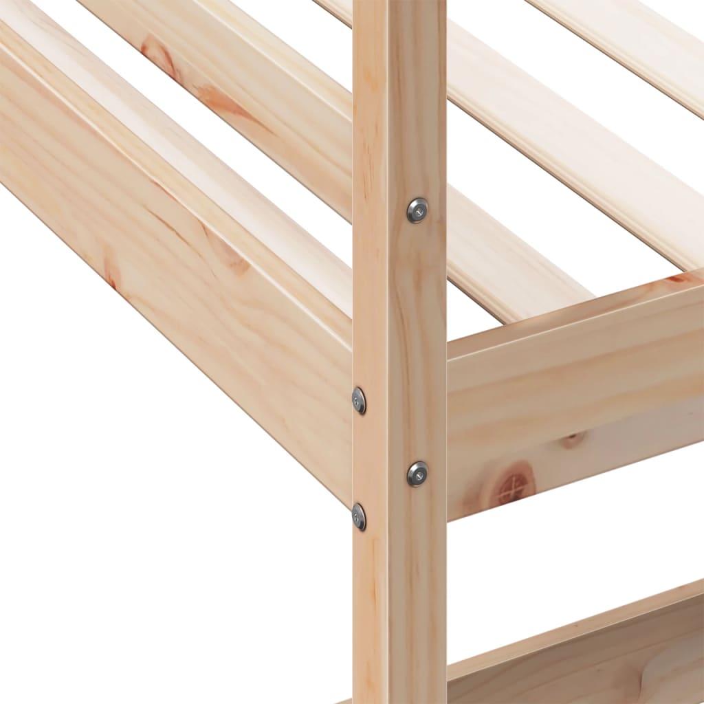 Loft bed with desk 90x200 cm solid pine wood