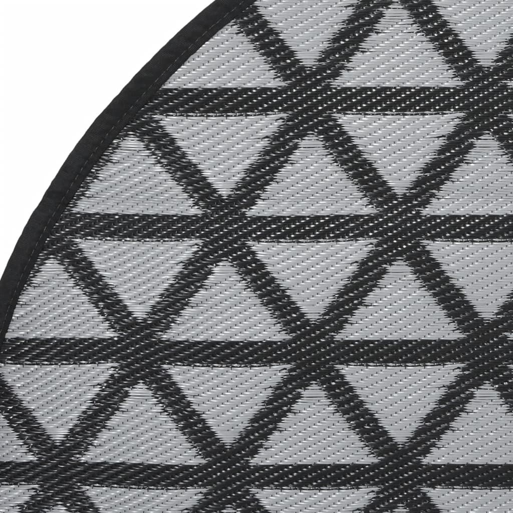 Outdoor rug ARAKIL Black Ø120 cm PP