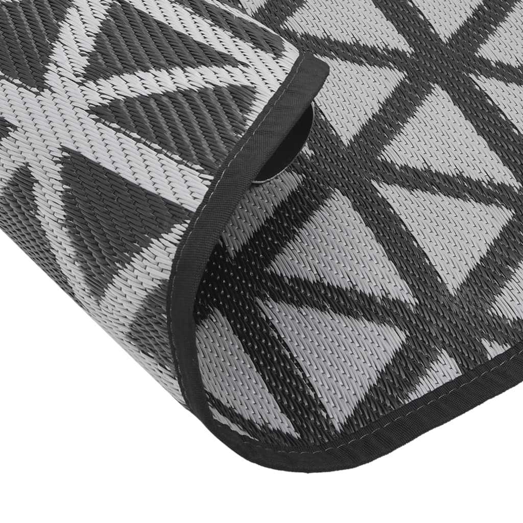 Outdoor rug ARAKIL Black Ø120 cm PP