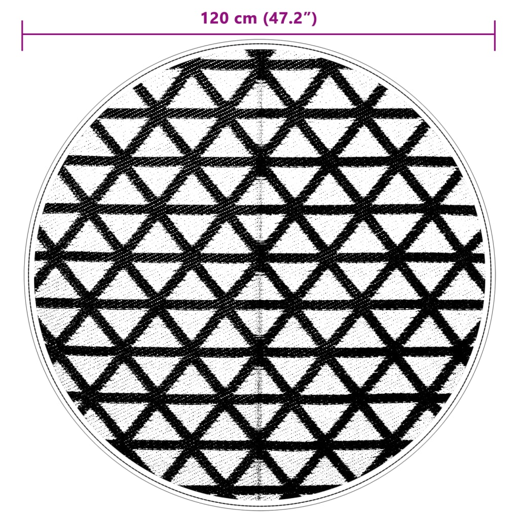 Outdoor rug ARAKIL Black Ø120 cm PP