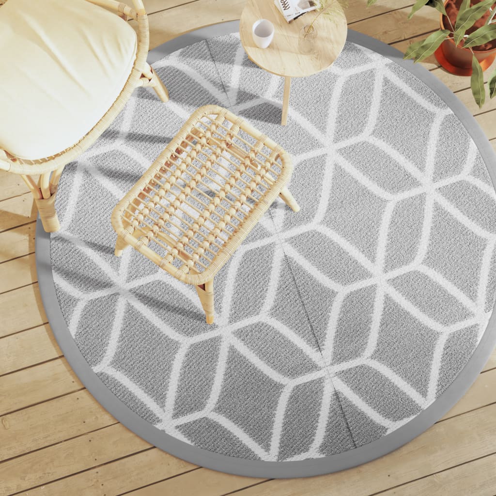 Outdoor carpet ARAKIL gray Ø160 cm PP