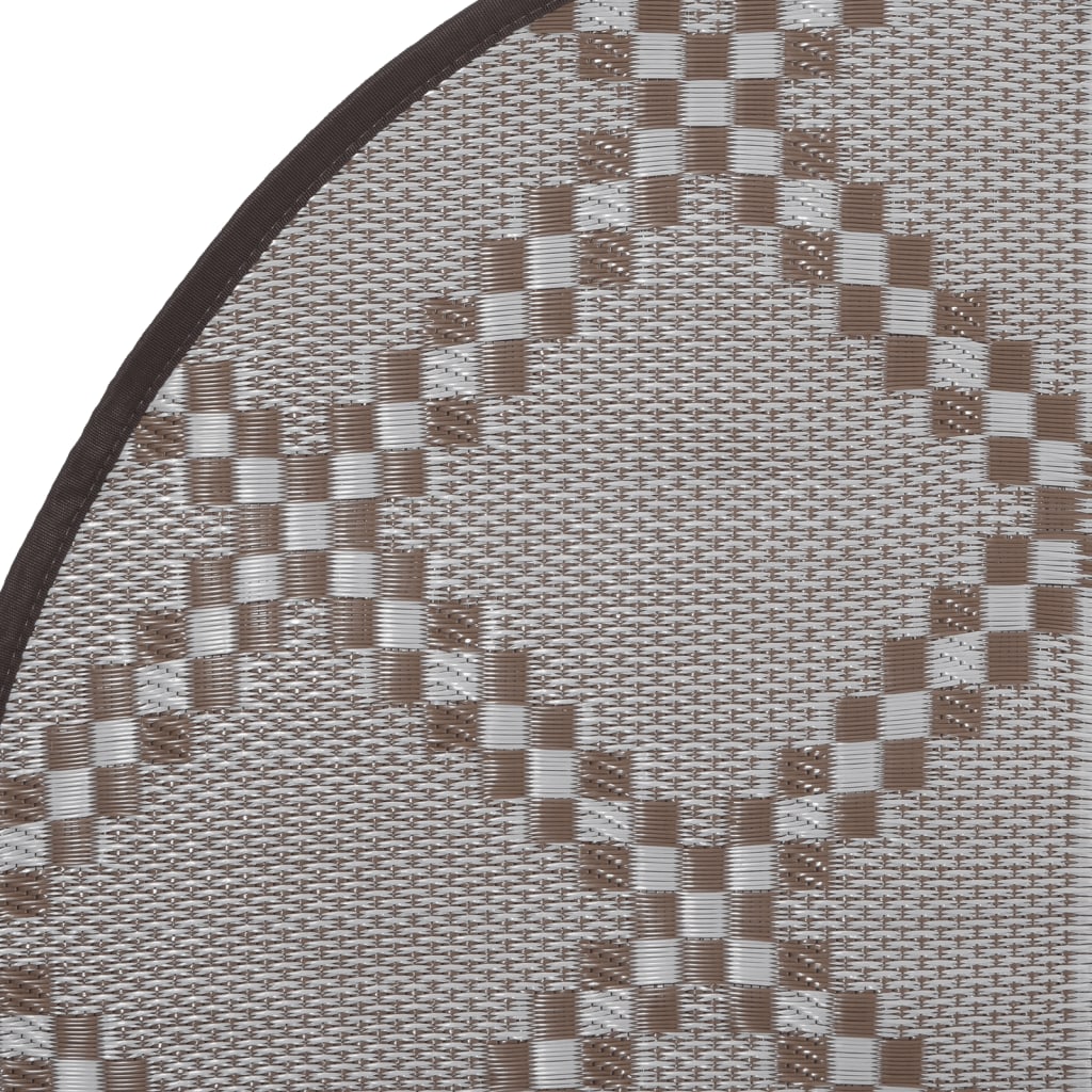 Outdoor rug ARAKIL Brown Ø120 cm PP