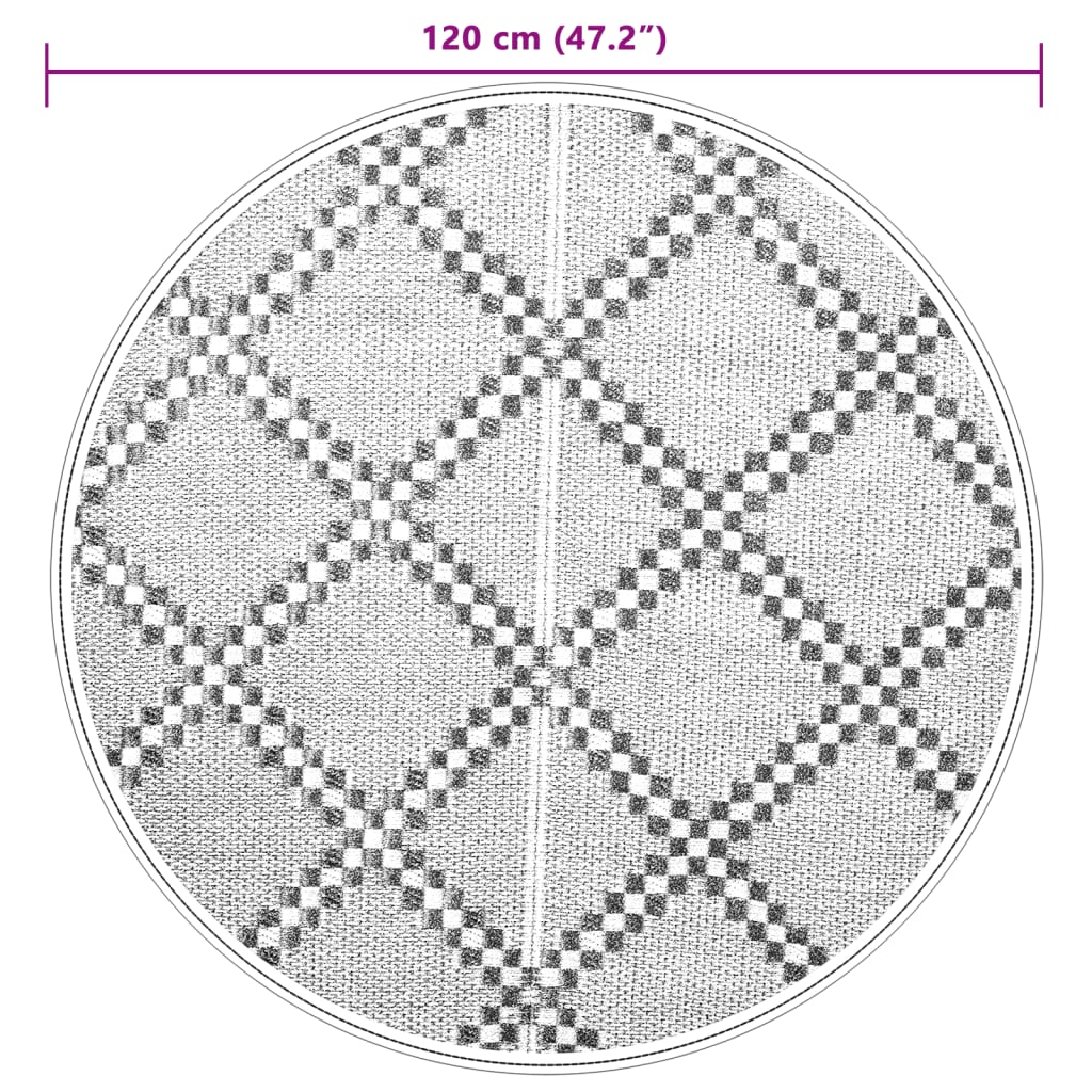 Outdoor rug ARAKIL Brown Ø120 cm PP