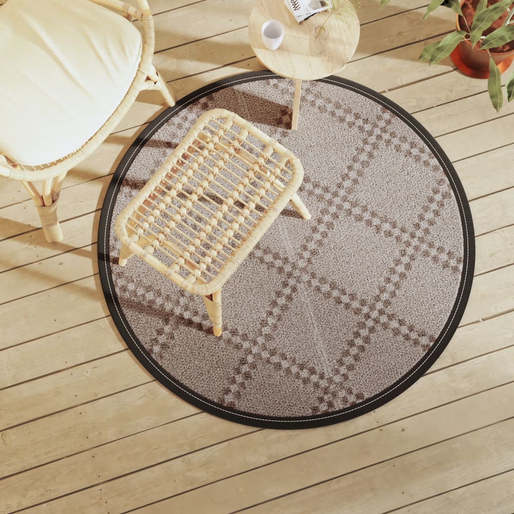 Outdoor rug ARAKIL Brown Ø120 cm PP