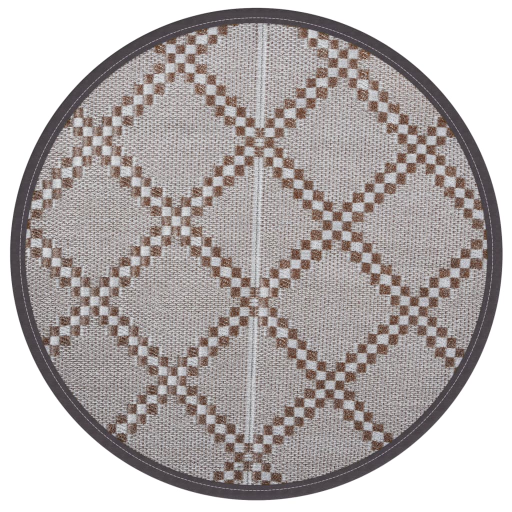 Outdoor rug ARAKIL Brown Ø200 cm PP