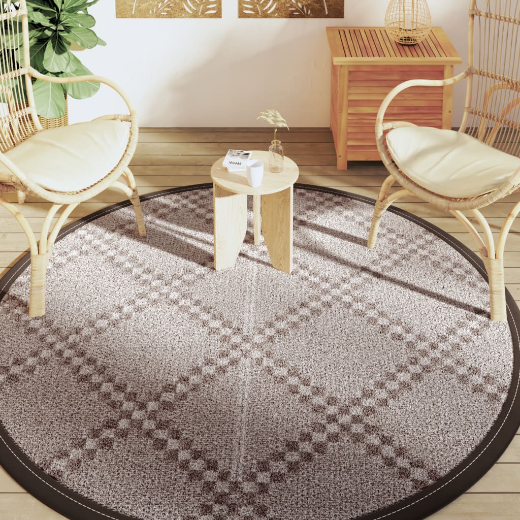 Outdoor rug ARAKIL Brown Ø200 cm PP