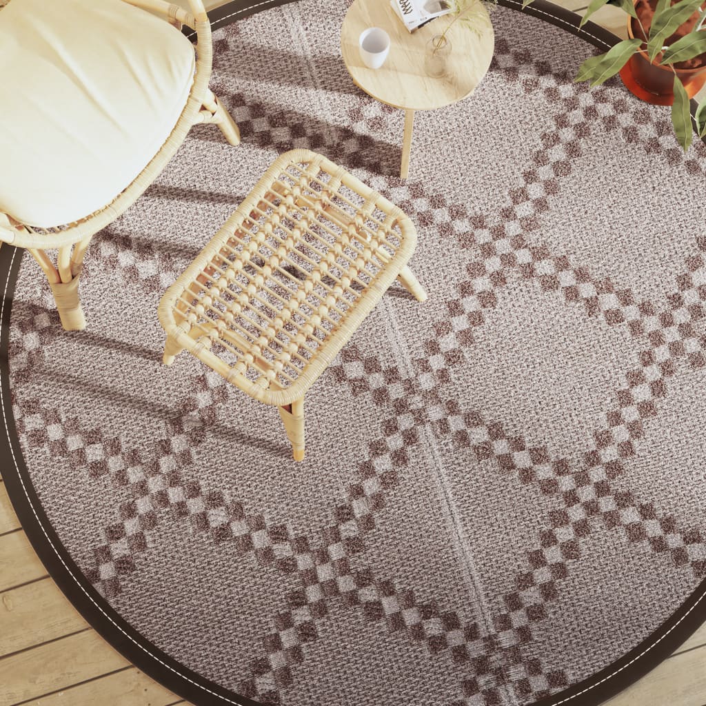 Outdoor rug ARAKIL Brown Ø200 cm PP