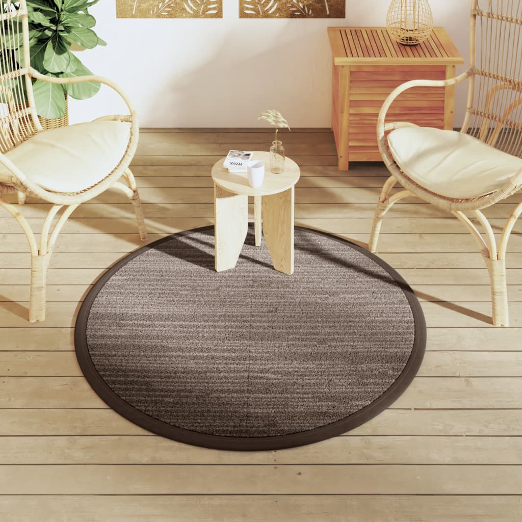 Outdoor rug ARAKIL Brown Ø120 cm PP