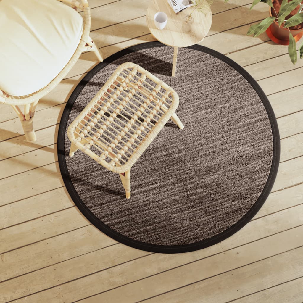 Outdoor rug ARAKIL Brown Ø120 cm PP